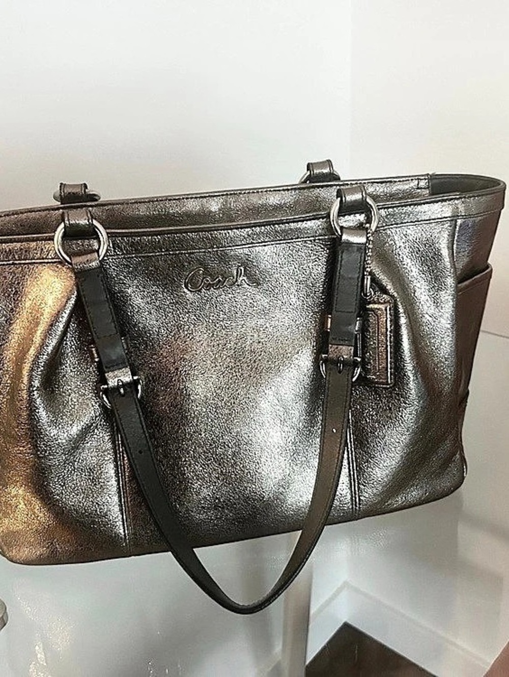Coach Metallic Tote Bag & Wallet Set